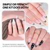 imageBeetles French Tip Gel Polish  Peach Mousse 15ML Full Size with French Tip Stamp Hema Free White Light Pink Gel Nail Polish Soak Off UV LED Lamp French Nail Kit Art for Summer Nails000Ink Snow Twins