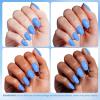 imageBeetles French Tip Gel Polish  Peach Mousse 15ML Full Size with French Tip Stamp Hema Free White Light Pink Gel Nail Polish Soak Off UV LED Lamp French Nail Kit Art for Summer NailsD  Creme Blue  Azure Gleam