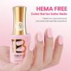 imageBeetles French Tip Gel Polish  Peach Mousse 15ML Full Size with French Tip Stamp Hema Free White Light Pink Gel Nail Polish Soak Off UV LED Lamp French Nail Kit Art for Summer NailsB  Creme Pink  Strawberry Milk