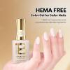 imageBeetles French Tip Gel Polish  Peach Mousse 15ML Full Size with French Tip Stamp Hema Free White Light Pink Gel Nail Polish Soak Off UV LED Lamp French Nail Kit Art for Summer NailsA  Creme White  Creamy Hush