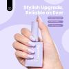 imageBeetles French Tip Gel Polish  Peach Mousse 15ML Full Size with French Tip Stamp Hema Free White Light Pink Gel Nail Polish Soak Off UV LED Lamp French Nail Kit Art for Summer NailsJ  Creme Purple  Lavender Haze