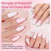 imageBeetles French Tip Gel Polish  Peach Mousse 15ML Full Size with French Tip Stamp Hema Free White Light Pink Gel Nail Polish Soak Off UV LED Lamp French Nail Kit Art for Summer Nails000Petal Ivory