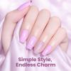 imageBeetles French Tip Gel Polish  Peach Mousse 15ML Full Size with French Tip Stamp Hema Free White Light Pink Gel Nail Polish Soak Off UV LED Lamp French Nail Kit Art for Summer NailsJ  Creme Purple  Souffle Purple
