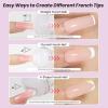 imageBeetles French Tip Gel Polish  Peach Mousse 15ML Full Size with French Tip Stamp Hema Free White Light Pink Gel Nail Polish Soak Off UV LED Lamp French Nail Kit Art for Summer Nails0Peach Mousse