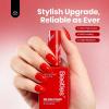 imageBeetles French Tip Gel Polish  Peach Mousse 15ML Full Size with French Tip Stamp Hema Free White Light Pink Gel Nail Polish Soak Off UV LED Lamp French Nail Kit Art for Summer NailsC  Creme Red  Daring Grace