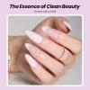 imageBeetles French Tip Gel Polish  Peach Mousse 15ML Full Size with French Tip Stamp Hema Free White Light Pink Gel Nail Polish Soak Off UV LED Lamp French Nail Kit Art for Summer Nails0Peach Mousse