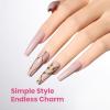 imageBeetles French Tip Gel Polish  Peach Mousse 15ML Full Size with French Tip Stamp Hema Free White Light Pink Gel Nail Polish Soak Off UV LED Lamp French Nail Kit Art for Summer NailsI  Creme Brown  Chestnu Serenade
