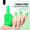 imageBeetles French Tip Gel Polish  Peach Mousse 15ML Full Size with French Tip Stamp Hema Free White Light Pink Gel Nail Polish Soak Off UV LED Lamp French Nail Kit Art for Summer NailsH  Creme Green  HemaFree Aurora Green