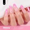 imageBeetles French Tip Gel Polish  Peach Mousse 15ML Full Size with French Tip Stamp Hema Free White Light Pink Gel Nail Polish Soak Off UV LED Lamp French Nail Kit Art for Summer NailsFirst Crush