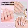 imageBeetles French Tip Gel Polish  Peach Mousse 15ML Full Size with French Tip Stamp Hema Free White Light Pink Gel Nail Polish Soak Off UV LED Lamp French Nail Kit Art for Summer Nails0Peach Mousse