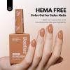 imageBeetles French Tip Gel Polish  Peach Mousse 15ML Full Size with French Tip Stamp Hema Free White Light Pink Gel Nail Polish Soak Off UV LED Lamp French Nail Kit Art for Summer NailsI  Creme Brown  Hemafree Beyonce Caramel