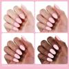 imageBeetles French Tip Gel Polish  Peach Mousse 15ML Full Size with French Tip Stamp Hema Free White Light Pink Gel Nail Polish Soak Off UV LED Lamp French Nail Kit Art for Summer NailsB  Creme Pink  Strawberry Milk