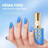 imageBeetles French Tip Gel Polish  Peach Mousse 15ML Full Size with French Tip Stamp Hema Free White Light Pink Gel Nail Polish Soak Off UV LED Lamp French Nail Kit Art for Summer NailsD  Creme Blue  Azure Gleam