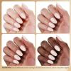 imageBeetles French Tip Gel Polish  Peach Mousse 15ML Full Size with French Tip Stamp Hema Free White Light Pink Gel Nail Polish Soak Off UV LED Lamp French Nail Kit Art for Summer NailsA  Creme White  Creamy Hush