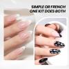 imageBeetles Milky White Gel Nail Polish  15ml Jelly Nude Gel Polish Base Color Nail Concealer Sheer Translucent Effect Soak Off UV LED French Nail Art Salon DIY Summer Manicure Gift for WomenBlack  White 2 Pcs