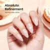 imageBeetles Milky White Gel Nail Polish  15ml Jelly Nude Gel Polish Base Color Nail Concealer Sheer Translucent Effect Soak Off UV LED French Nail Art Salon DIY Summer Manicure Gift for WomenCreamy Almond