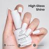 imageBeetles Milky White Gel Nail Polish  15ml Jelly Nude Gel Polish Base Color Nail Concealer Sheer Translucent Effect Soak Off UV LED French Nail Art Salon DIY Summer Manicure Gift for WomenSnowdrop White Gel Polish