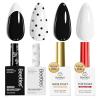 imageBeetles French Tip Gel Polish  Peach Mousse 15ML Full Size with French Tip Stamp Hema Free White Light Pink Gel Nail Polish Soak Off UV LED Lamp French Nail Kit Art for Summer Nails000Ink Snow Twins