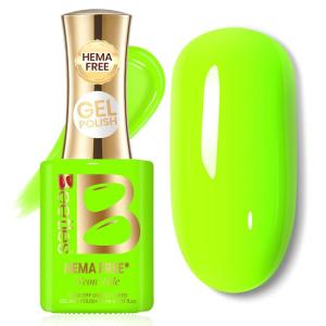 imageBeetles French Tip Gel Polish  Peach Mousse 15ML Full Size with French Tip Stamp Hema Free White Light Pink Gel Nail Polish Soak Off UV LED Lamp French Nail Kit Art for Summer NailsH  Creme Green  Neon Tide