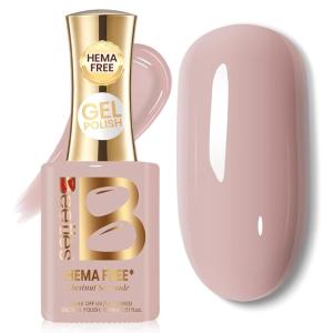 imageBeetles French Tip Gel Polish  Peach Mousse 15ML Full Size with French Tip Stamp Hema Free White Light Pink Gel Nail Polish Soak Off UV LED Lamp French Nail Kit Art for Summer NailsI  Creme Brown  Chestnu Serenade