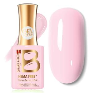 imageBeetles French Tip Gel Polish  Peach Mousse 15ML Full Size with French Tip Stamp Hema Free White Light Pink Gel Nail Polish Soak Off UV LED Lamp French Nail Kit Art for Summer NailsB  Creme Pink  Strawberry Milk
