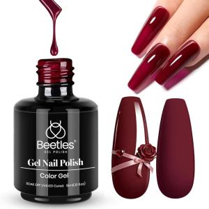 imageBeetles Milky White Gel Nail Polish  15ml Jelly Nude Gel Polish Base Color Nail Concealer Sheer Translucent Effect Soak Off UV LED French Nail Art Salon DIY Summer Manicure Gift for WomenC  Creme Red  Oxblood Red