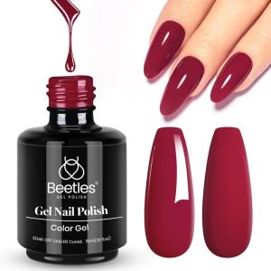 imageBeetles Milky White Gel Nail Polish  15ml Jelly Nude Gel Polish Base Color Nail Concealer Sheer Translucent Effect Soak Off UV LED French Nail Art Salon DIY Summer Manicure Gift for WomenC  Creme Red  Formula Red