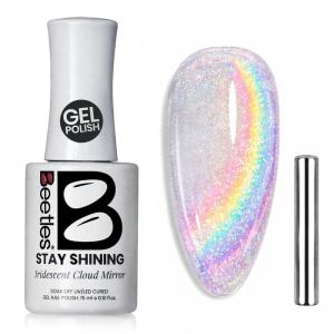 imageBeetles Milky White Gel Nail Polish  15ml Jelly Nude Gel Polish Base Color Nail Concealer Sheer Translucent Effect Soak Off UV LED French Nail Art Salon DIY Summer Manicure Gift for WomenF  Velvet Silver  Iridescent Cloud Mirror