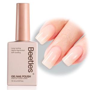 imageBeetles Milky White Gel Nail Polish  15ml Jelly Nude Gel Polish Base Color Nail Concealer Sheer Translucent Effect Soak Off UV LED French Nail Art Salon DIY Summer Manicure Gift for WomenSheer Nude
