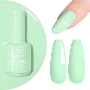 imageBeetles Milky White Gel Nail Polish  15ml Jelly Nude Gel Polish Base Color Nail Concealer Sheer Translucent Effect Soak Off UV LED French Nail Art Salon DIY Summer Manicure Gift for WomenH  Sheer Green  Mint Green