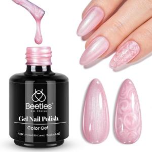 imageBeetles Milky White Gel Nail Polish  15ml Jelly Nude Gel Polish Base Color Nail Concealer Sheer Translucent Effect Soak Off UV LED French Nail Art Salon DIY Summer Manicure Gift for WomenB  Pearl Pink  Soft Afternoon