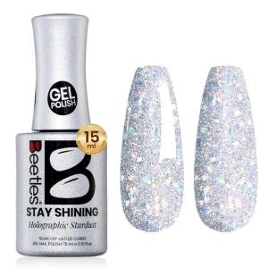 imageBeetles Milky White Gel Nail Polish  15ml Jelly Nude Gel Polish Base Color Nail Concealer Sheer Translucent Effect Soak Off UV LED French Nail Art Salon DIY Summer Manicure Gift for WomenF  Shimmery Silver  Holographic Stardust