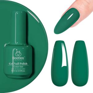 imageBeetles Milky White Gel Nail Polish  15ml Jelly Nude Gel Polish Base Color Nail Concealer Sheer Translucent Effect Soak Off UV LED French Nail Art Salon DIY Summer Manicure Gift for WomenH  Creme Green  Emerald