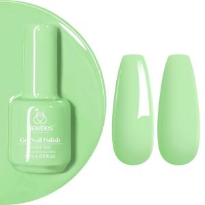 imageBeetles Milky White Gel Nail Polish  15ml Jelly Nude Gel Polish Base Color Nail Concealer Sheer Translucent Effect Soak Off UV LED French Nail Art Salon DIY Summer Manicure Gift for WomenH  Creme Green  Spring Buds