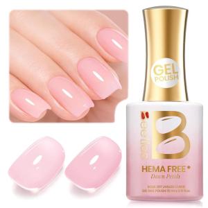 imageBeetles Milky White Gel Nail Polish  15ml Jelly Nude Gel Polish Base Color Nail Concealer Sheer Translucent Effect Soak Off UV LED French Nail Art Salon DIY Summer Manicure Gift for WomenB  Sheer Pink  Dawn Petals
