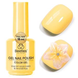 imageBeetles Milky White Gel Nail Polish  15ml Jelly Nude Gel Polish Base Color Nail Concealer Sheer Translucent Effect Soak Off UV LED French Nail Art Salon DIY Summer Manicure Gift for WomenK  Creme Yellow  Plumeria Yellow