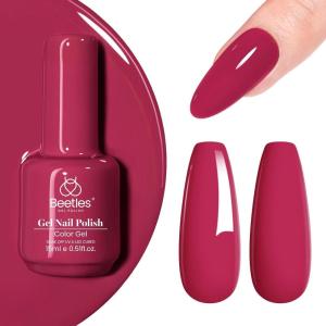 imageBeetles Milky White Gel Nail Polish  15ml Jelly Nude Gel Polish Base Color Nail Concealer Sheer Translucent Effect Soak Off UV LED French Nail Art Salon DIY Summer Manicure Gift for WomenB  Creme Pink  Viva Magenta