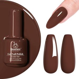 imageBeetles Milky White Gel Nail Polish  15ml Jelly Nude Gel Polish Base Color Nail Concealer Sheer Translucent Effect Soak Off UV LED French Nail Art Salon DIY Summer Manicure Gift for WomenI  Creme Brown  Coffee o Clock