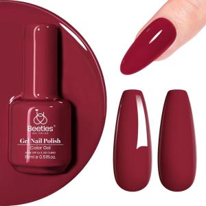 imageBeetles Milky White Gel Nail Polish  15ml Jelly Nude Gel Polish Base Color Nail Concealer Sheer Translucent Effect Soak Off UV LED French Nail Art Salon DIY Summer Manicure Gift for WomenC  Creme Red  Mulled Wine