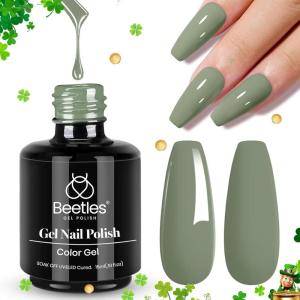 imageBeetles Milky White Gel Nail Polish  15ml Jelly Nude Gel Polish Base Color Nail Concealer Sheer Translucent Effect Soak Off UV LED French Nail Art Salon DIY Summer Manicure Gift for WomenSage