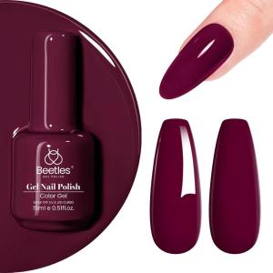 imageBeetles Milky White Gel Nail Polish  15ml Jelly Nude Gel Polish Base Color Nail Concealer Sheer Translucent Effect Soak Off UV LED French Nail Art Salon DIY Summer Manicure Gift for WomenC  Creme Red  Mellow Plum