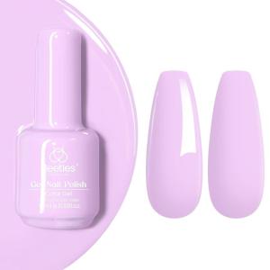 imageBeetles Milky White Gel Nail Polish  15ml Jelly Nude Gel Polish Base Color Nail Concealer Sheer Translucent Effect Soak Off UV LED French Nail Art Salon DIY Summer Manicure Gift for WomenJ  Creme Purple  Milky Taro