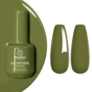 imageBeetles Milky White Gel Nail Polish  15ml Jelly Nude Gel Polish Base Color Nail Concealer Sheer Translucent Effect Soak Off UV LED French Nail Art Salon DIY Summer Manicure Gift for WomenH  Creme Green  Moss Green