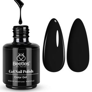 imageBeetles Milky White Gel Nail Polish  15ml Jelly Nude Gel Polish Base Color Nail Concealer Sheer Translucent Effect Soak Off UV LED French Nail Art Salon DIY Summer Manicure Gift for WomenG  Creme Black  Audrey Black