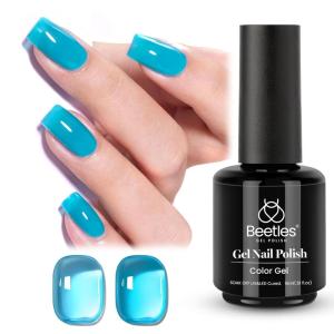 imageBeetles Milky White Gel Nail Polish  15ml Jelly Nude Gel Polish Base Color Nail Concealer Sheer Translucent Effect Soak Off UV LED French Nail Art Salon DIY Summer Manicure Gift for WomenMystic Blue Lagoon