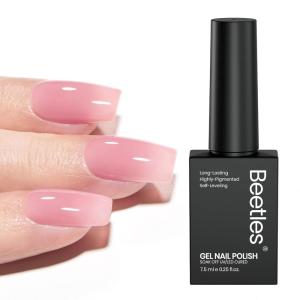 imageBeetles Milky White Gel Nail Polish  15ml Jelly Nude Gel Polish Base Color Nail Concealer Sheer Translucent Effect Soak Off UV LED French Nail Art Salon DIY Summer Manicure Gift for WomenB  Sheer Pink  Blush Cappuccino