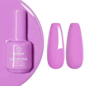 imageBeetles Milky White Gel Nail Polish  15ml Jelly Nude Gel Polish Base Color Nail Concealer Sheer Translucent Effect Soak Off UV LED French Nail Art Salon DIY Summer Manicure Gift for WomenJ  Creme Purple  Purple Garden Stroll