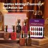 imageBeetles Spring Gel Polish Set  Dessert Feast 30 Colors HemaFree Glitter Jelly Nude Pink White Yellow Green Pastel Colors Polish with Base Top Coat Swatch Card Uv LED Lamp Gel Gifts for Women000Midnight Serenity