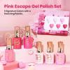 imageBeetles Spring Gel Polish Set  Dessert Feast 30 Colors HemaFree Glitter Jelly Nude Pink White Yellow Green Pastel Colors Polish with Base Top Coat Swatch Card Uv LED Lamp Gel Gifts for Women0Pink Escape