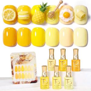 imageBeetles Spring Gel Polish Set  Dessert Feast 30 Colors HemaFree Glitter Jelly Nude Pink White Yellow Green Pastel Colors Polish with Base Top Coat Swatch Card Uv LED Lamp Gel Gifts for Women0Sunny Pantry